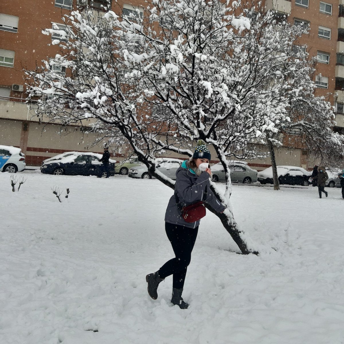 Jenny_18ps's tweet photo. ☃️ Confirmamos, está nevando en Zaragoza. https://t.co/0LwcVbgBkO
