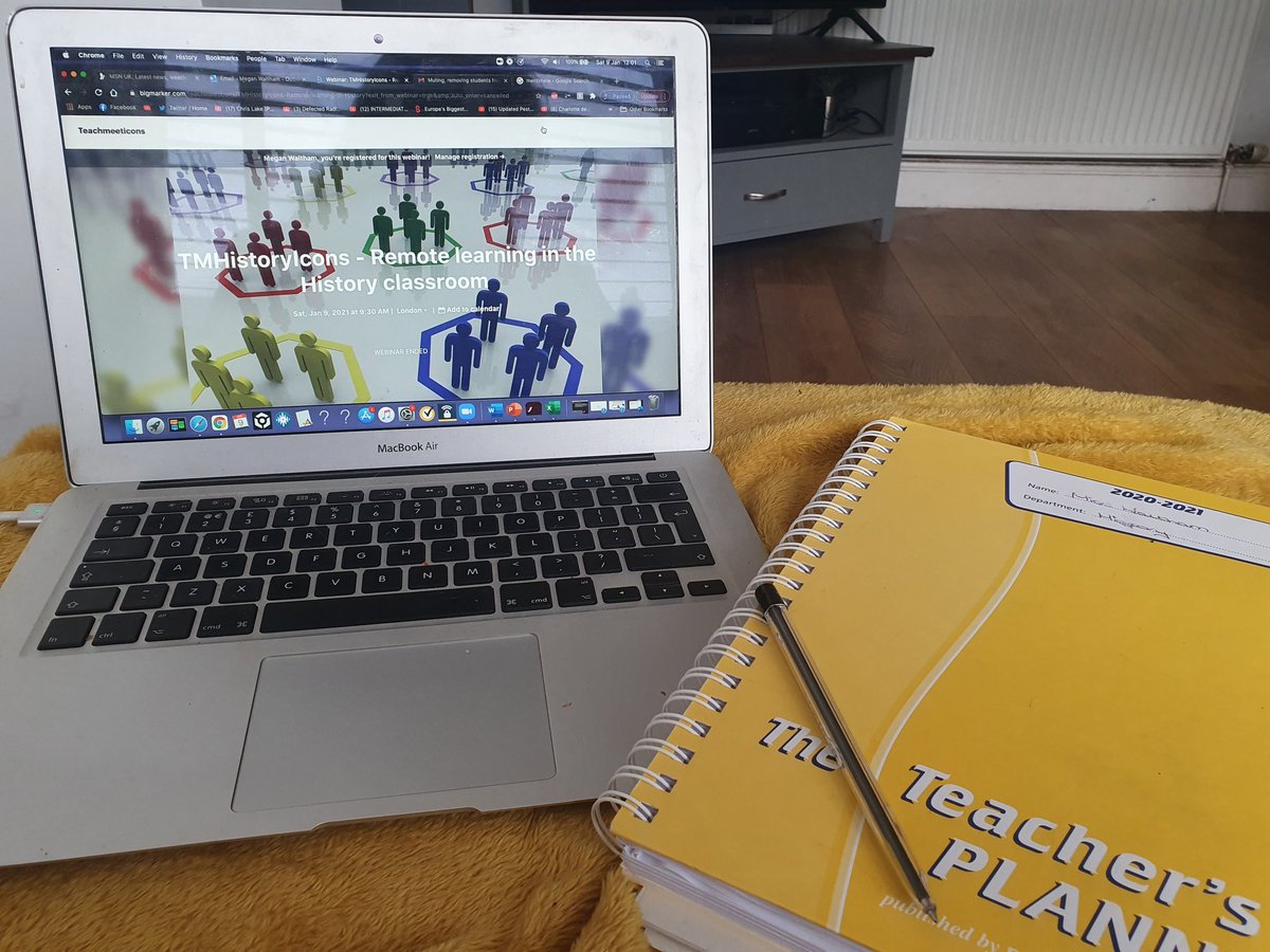 MissHistoryMJW's tweet photo. Thank you #TMHIremote for the CPD this morning. Lots of ideas and feel much more motivated to have a go @ teaching live next week! 👍 #remotelearning #DistHist https://t.co/wzQS99Mj4P