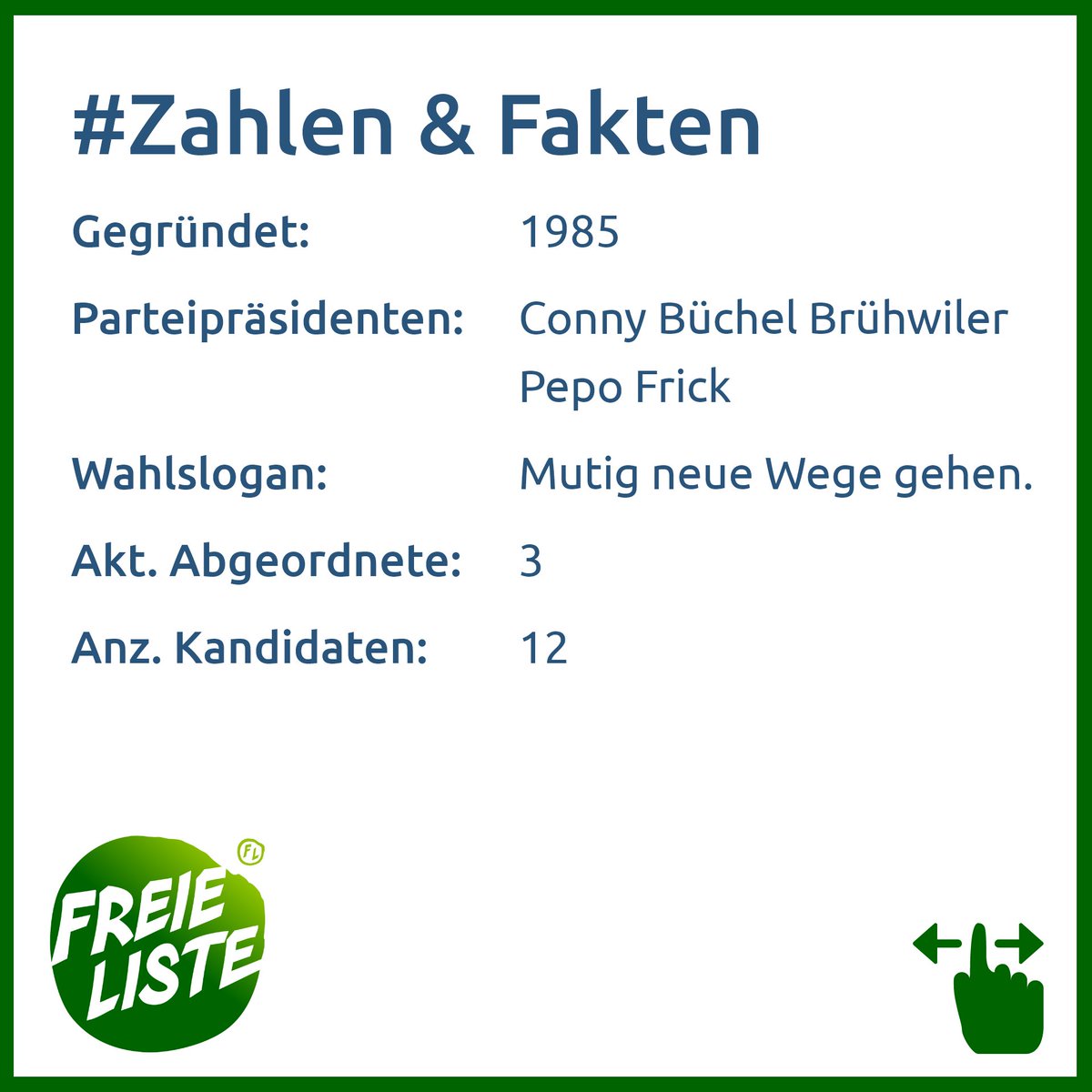 easyvote_li's tweet photo. Die dritte Partei in unserer Vorstellungsreihe ist die #FreieListe!🇱🇮

Ihre Ziele für die kommende Legislaturperiode: 👉#Klimaneutral2050 &amp; #WirtschaftenfürMenschundUmwelt https://t.co/Vz0cK5R38W