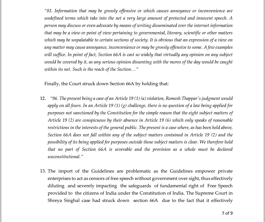 Tejasvi_Surya's tweet image. Recently, the actions of social media giants have paved the way for introspection and consequential amendments in India’s tech laws. Actions of Intermediaries must be condemned and any law that provides such wide powers must be reviewed.

#RegulateBigTech

3/5