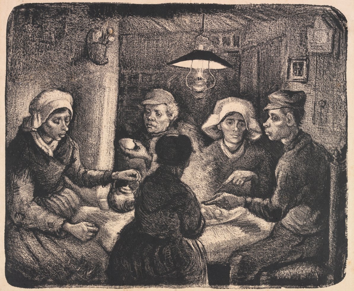 vangoghmuseum's tweet photo. ‘… why must the woman on the left have a sort of little pipe stem with a cube on it for a nose’. Artist and friend Anthon van Rappard was clearly not keen on Van Gogh’s masterpiece. Their friendship took a knock following Anthon’s criticism. Find out more:https://t.co/J8qOr5af05 https://t.co/BeJiuA8jXT
