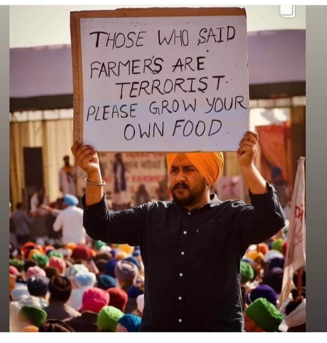 We strongly condemn calling farmers as terrorists... 😖😖
If you are so strong than grow your own food and fill your plates..

JOH BOLE SO NIHAL SAT SRI AKAL..

#IStandWithFarmers
#WeStandWithFarmers
#KisanAndolan
#farmersprotest2020