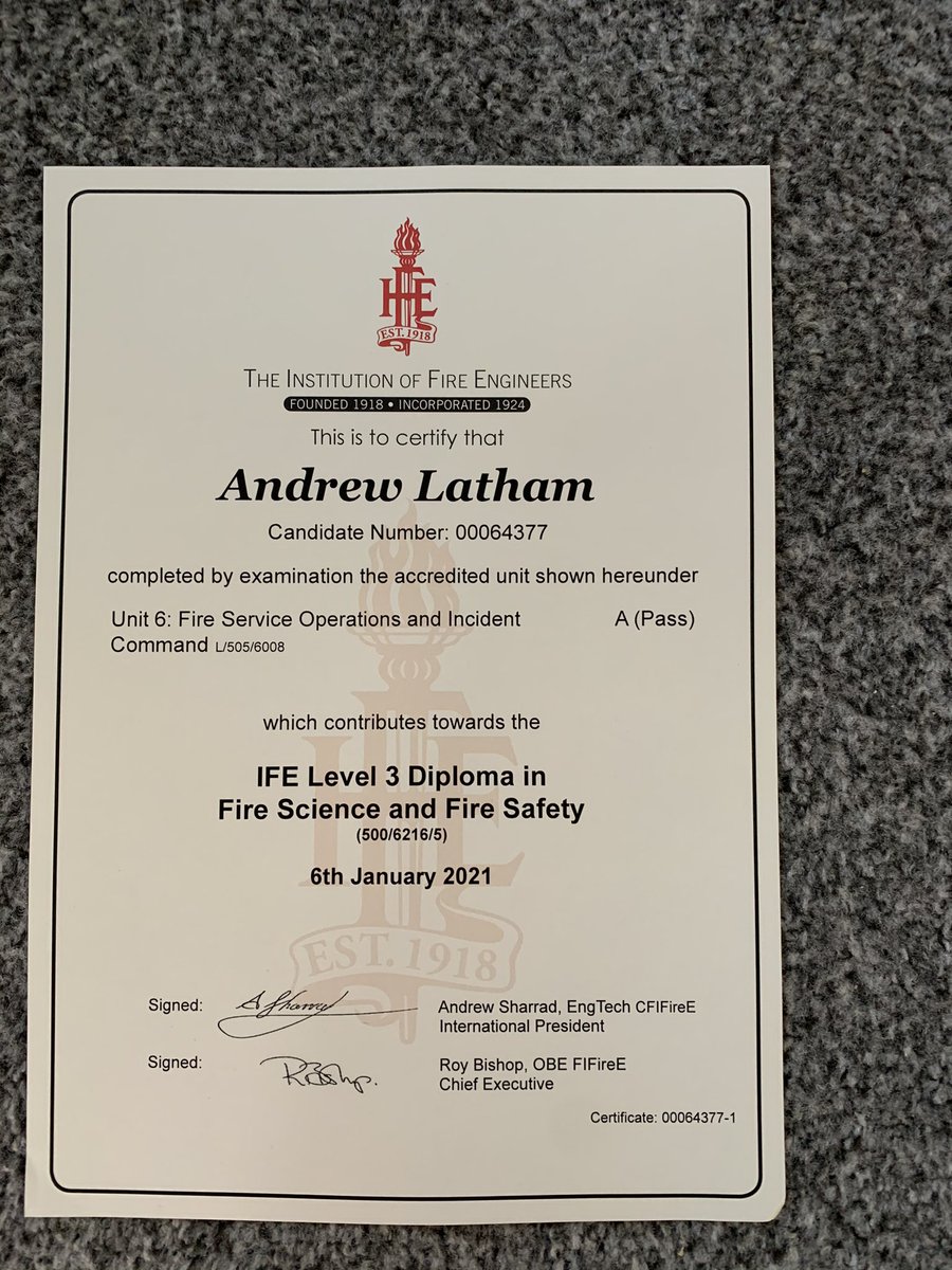 andylatham18's tweet photo. Absolutely chuffed to receive my certificate this morning. All that revision paid off..and I managed to scrape another ‘A’! 2 down, 2 to go #diploma #graduatelevel #IFE @ifeglobal https://t.co/XRnUhFXcKK