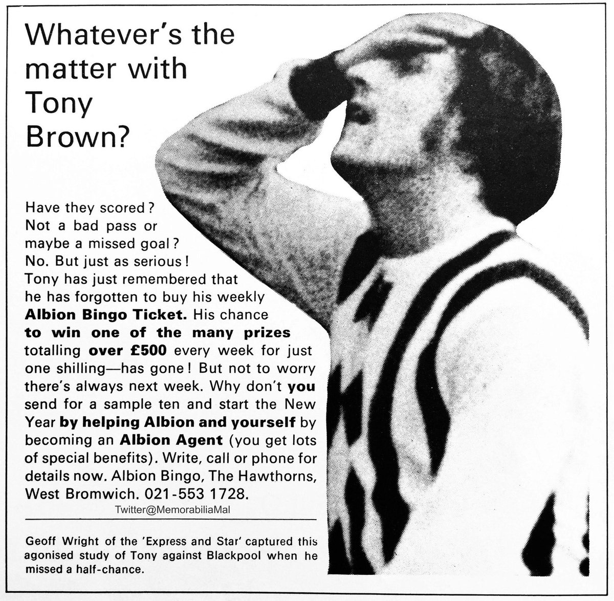  #MyFirstGame 50 years ago todayWest Brom v Nottingham ForestA Div1 game on 9/1/71 and a 1-0 win for Forest. My only memories of the day are the walk to the ground with my Dad and a huge clearance from Peter Hindley, as a young lad I was staggered by the distance the ball went!