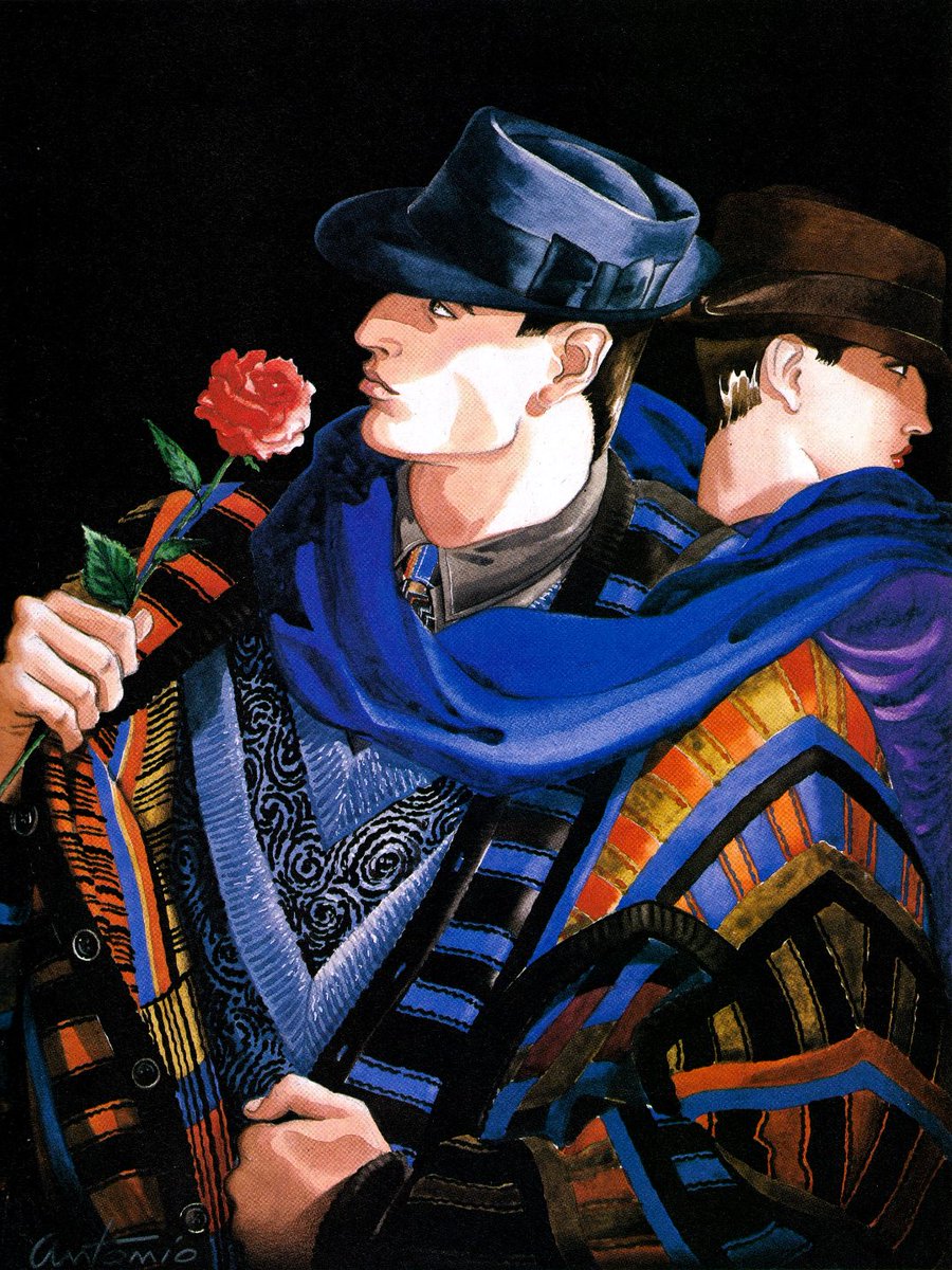 110/ La tenue de Jonathan sur le tome 1 de Phantom Blood est inspirée d’une illustration d’Antonio Lopez pour Missoni en 1984.