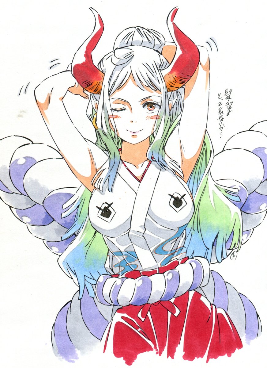 ヤマト(ONEPIECE) 「中学の時にはじまった #ONEPIECE が1000話✨僕っ娘ヤマトちょっと落書」|豆塚隆のイラスト