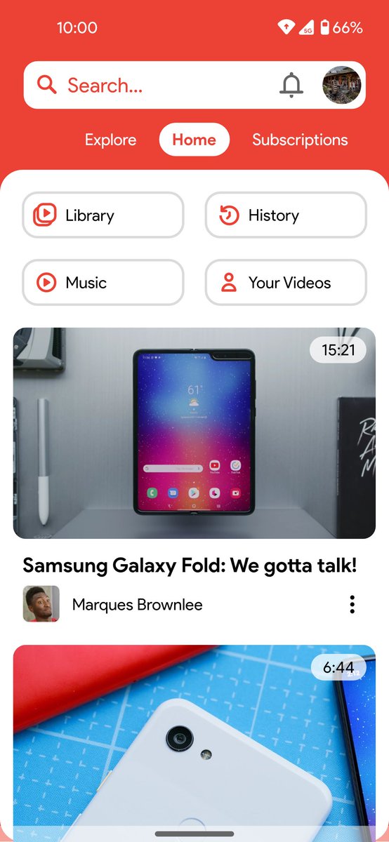 tomfarrell_1's tweet photo. Because it's been a slow news week and I'm now doing school from home, here's a YouTube redesign!
#YouTube #Android #Google #MKBHD #Redesign #appdesign #uidesign #askandroid #materialtheme https://t.co/8L1CBowFre