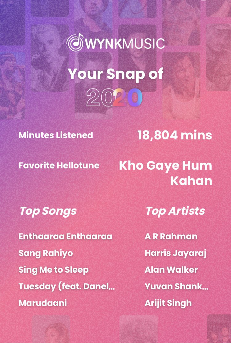 ashif_a_r's tweet photo. My #YearInMusic 2020 on Wynk is here! I discovered how much music I listened to this year! 
#WynkMusic #wynk @WynkMusic 
https://t.co/RSSS3SW2hx https://t.co/8AMEJA1EyV