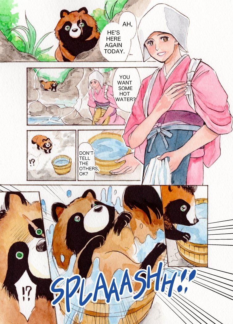 The comic that I drew to kill time during my stay at home!
【GOD OF ONSEN #1】 English translation 1/11
日本語版は固定ツイートから読めます
#freecomic #webcomic #webcomics #comic #manga
#RaccoonDog  #fox  #漫画 #Watercolor 