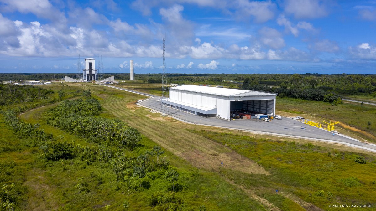 CNES's tweet photo. À Kourou, le Port spatial de l'Europe se prépare à l'arrivée d'#Ariane6, le lanceur nouvelle génération 🇪🇺 de l'@esa. https://t.co/pp0vLOOI0Z https://t.co/RhsuuolvLx