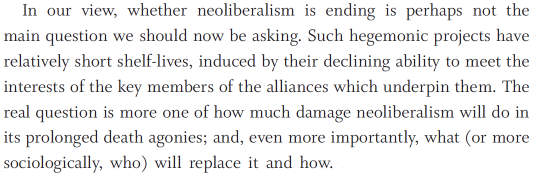 So how do we understand the ongoing crisis of neoliberalism – and what does this mean for  #SocialMovements? Back in 2014  @alfgunvald and I wrote this: /2