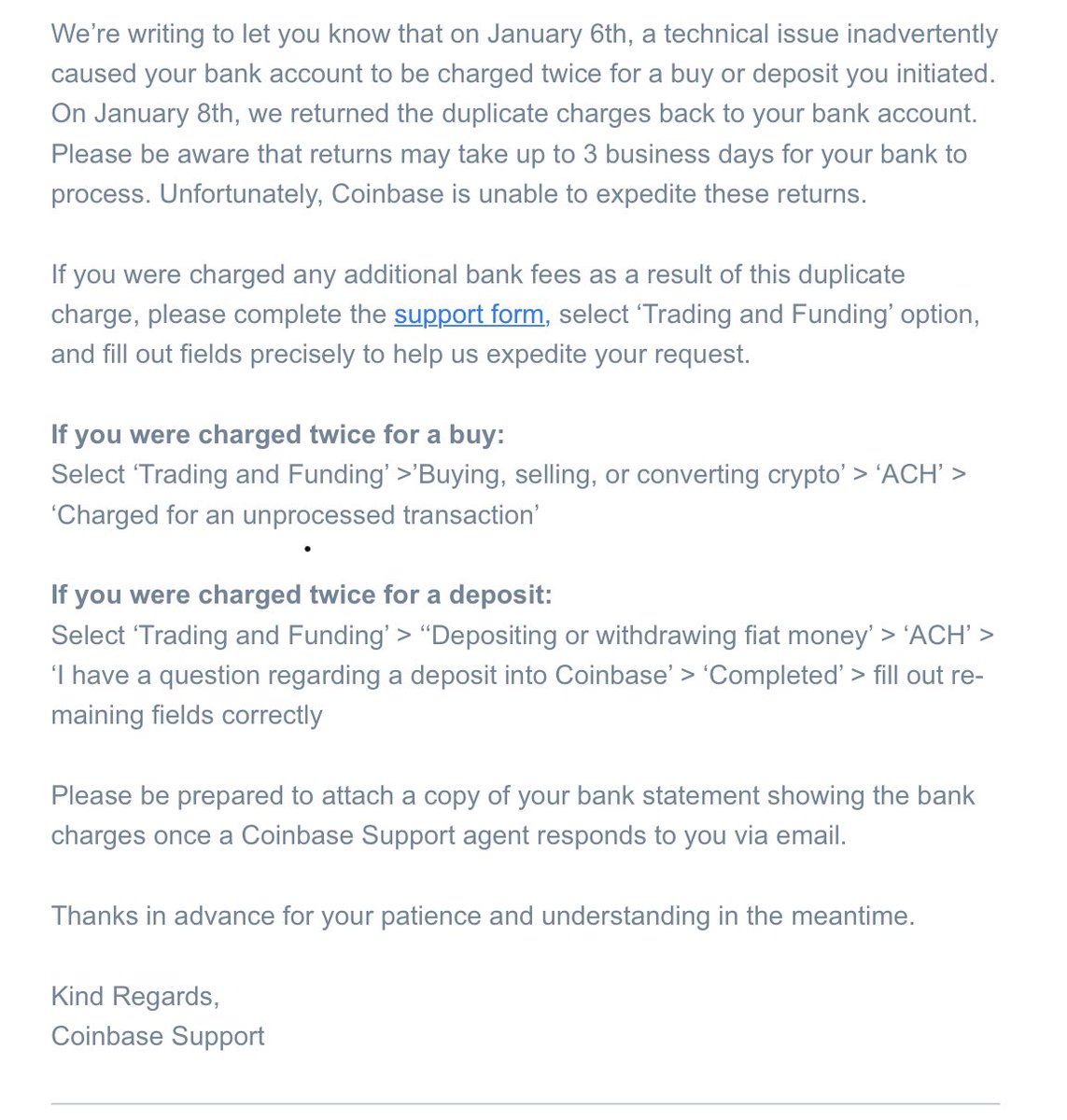TenFiveEleven's tweet photo. @CoinbaseSupport What kind of “support” goes completely dark during the biggest push of the year? #Shame #Fraud @FTC 

More than 2 days since any tweets, or response. 

@coinbase makes an error, is aware, admits it, and then does absolutely nothing. 

Do Not Use Coinbase! https://t.co/P9XkYjr5xk
