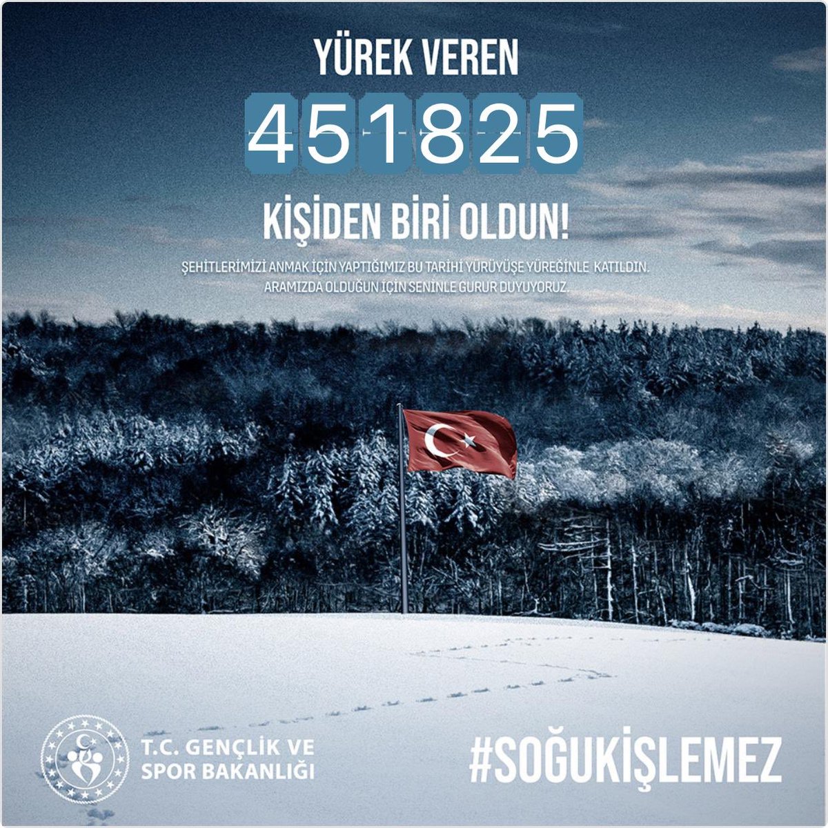 106 yıl önce Sarıkamış Harekatı'nda vatan sevgisiyle şehadete yürüyen 90 bin kahraman Mehmetçiğimizi bir kez daha rahmet, minnet ve saygıyla yâd ediyorum. 

#Soğukİşlemez

sogukislemez.com