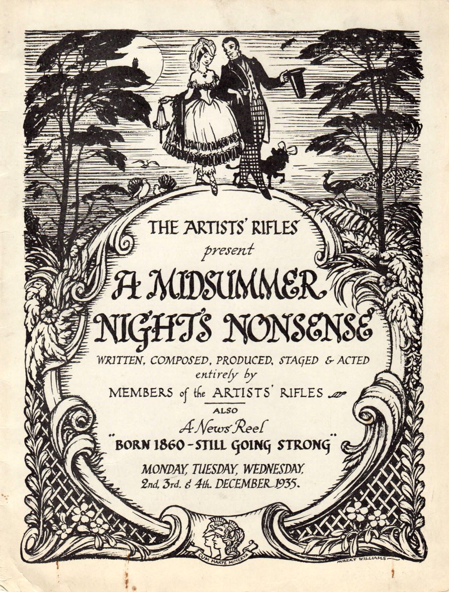 artistsrifles's tweet photo. Ambitious musical productions were a great feature in the regimental life of the Artists Rifles. Each year they produced a Christmas show written and staged by members of the unit with a cast of over forty members. Regarded by many as the best entertainments in the T.A. https://t.co/IVrSFuteHI