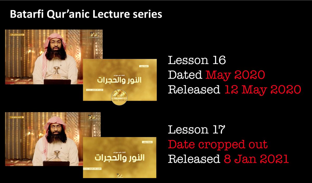 3/ But in fact,  #AQAP’s latest release highlights the patchy comms & disappearance of their leader. The footage was recorded minimum 8 months ago (same set-up, clothing, light/shadow + date cropped out). So it does nothing to dispel rumours of Batarfi’s capture, demise or retreat