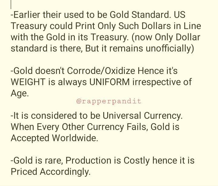 Answer to Question 1WHY IS GOLD SO PRECIOUS.?Some have answered partially rightWill Try to Explain Both MODERN and ANCIENT Reasons.Please READ Slowly (  #Thread )MODERN REASON
