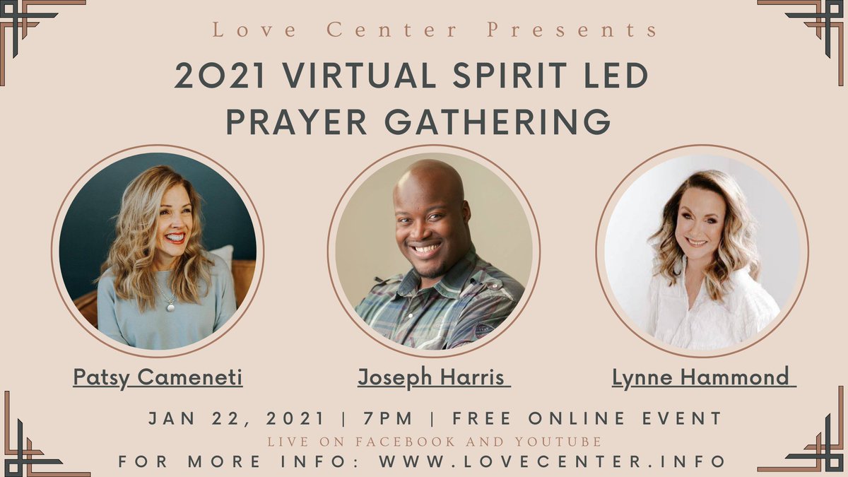 LynneGHammond's tweet photo. Mark your calendars now! Join us for the 2021 Virtual Spirit Led Prayer Gathering later this month. #prayermatters #prayergathering #cometotheFather #againandagain https://t.co/yqTas4DvUV