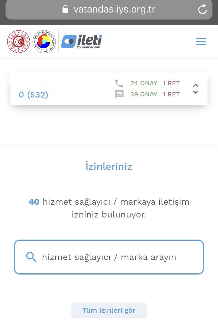 KayaciHukuk's tweet photo. Ticaret Bakanlığı'nın oluşturduğu İleti Yönetim Sistemi (İYS) ile daha önce mesaj, e-posta veya aramasına izin verdiğiniz duyuru/reklam gönderen firmaların onaylarını https://t.co/kpeYyU52wH adresinden kontrol ederek kaldırabilirsiniz.
#iletiyönetimsistemi #ticaretbakanlığı https://t.co/CyhVsH8dvy
