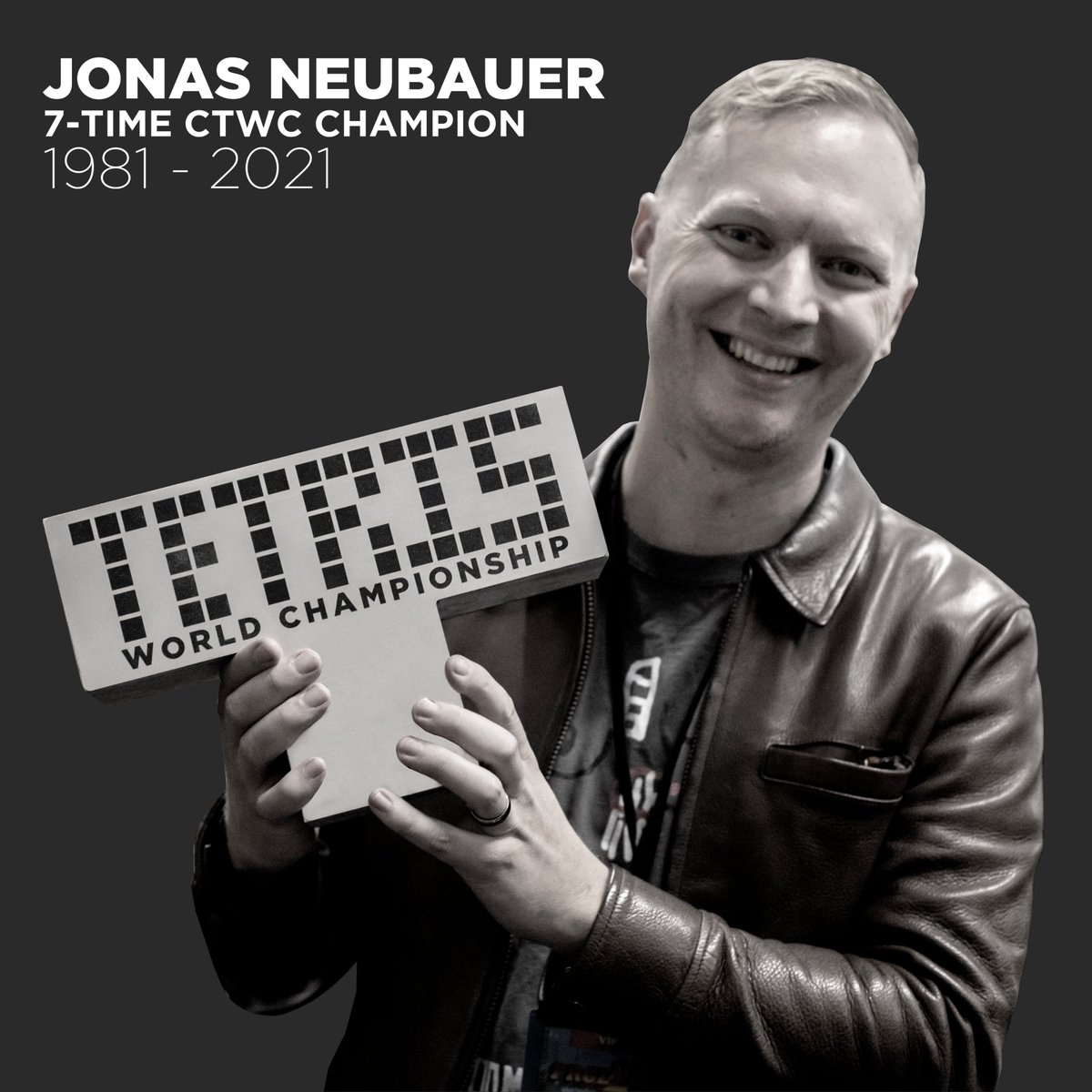 Slasher's tweet image. Jonas Neubauer, one of the greatest Tetris players of all time, a 7-time Classic Tetris World Champion, an esports legend, has has passed away from a sudden medical emergency at 39. an immense loss for gaming.