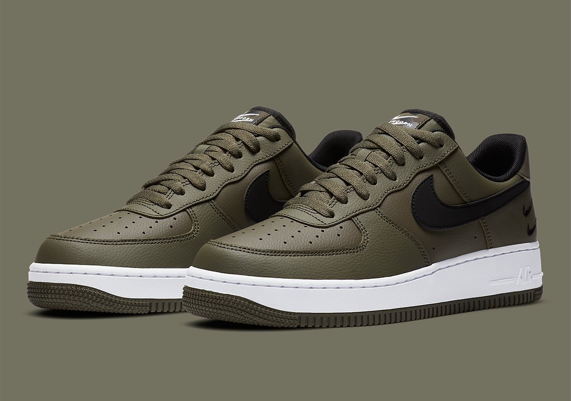 SNKR_TWITR on X: Nike Air Force 1 '07 LV8 'Double Swoosh' Olive