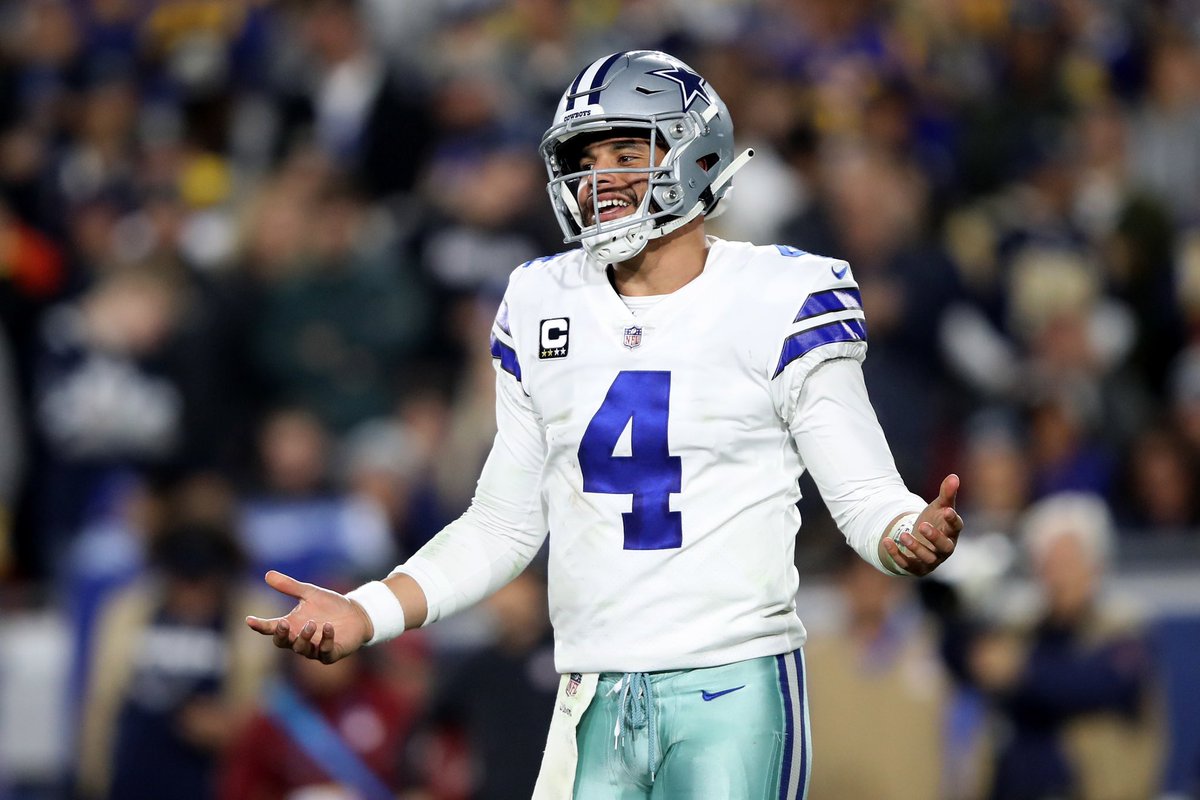 Cowboys_SSL's tweet photo. Week 17 edition of “The Cowboy of the Week”
 
QB1 Dak Prescott 

Prescott tallying his best performance of the year having thrown more touchdowns (4) than incompletions (3) in turn having i perfect passer rating and 400+ yards to round the the regular season up https://t.co/3axPzzAnoh