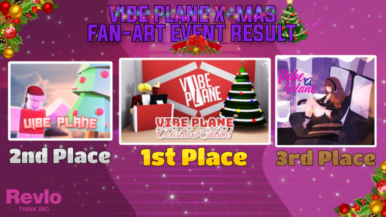 RevloUK's tweet photo. Congratulations to the winners of the fan art competition!! Names will be stated in the Discord server.

I commend everyone who submitted their work. Sooo many creative and talented people in Revlo! Continue to challenge yourself creatively. (: Thanks!

#VibePlane #Roblox https://t.co/cPWDrhCR68