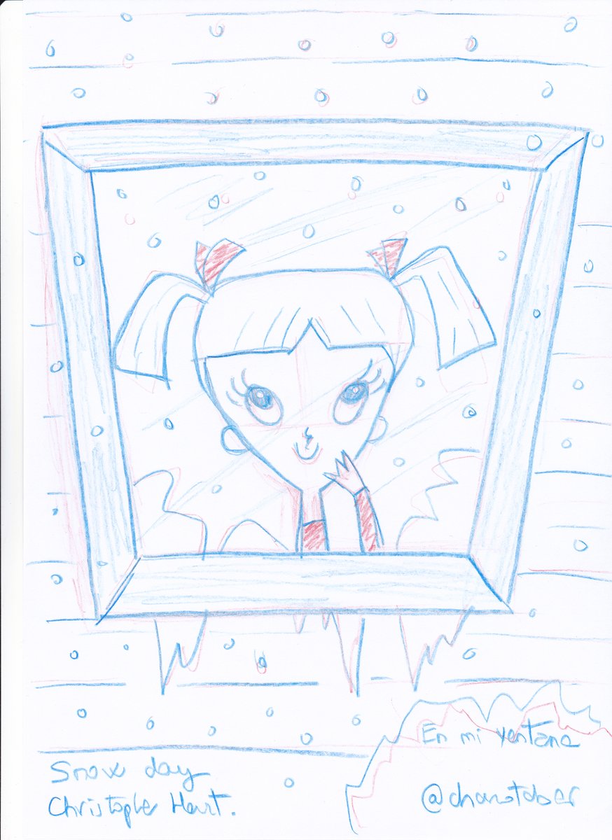 charotaber's tweet photo. En la ventana mientras nieva.
"Snow day", dibujando con #ChristopherHart https://t.co/DCcIRQNb9e