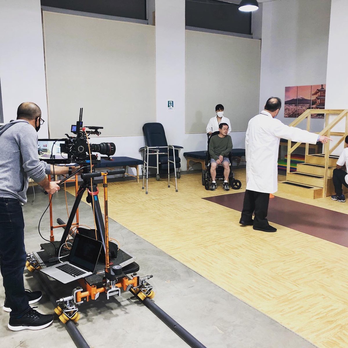 RehabMetrics's tweet photo. Aaaand...action! Overnight work as technical/content advisors for outcome measure training videos for a Guillain Barre Syndrome clinical trial. https://t.co/NhS4VBz3gZ