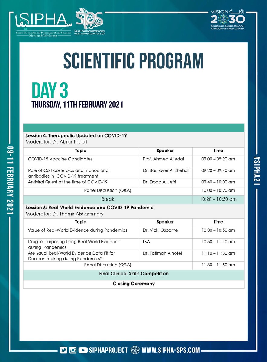 #SIPHA21 | Scientific program