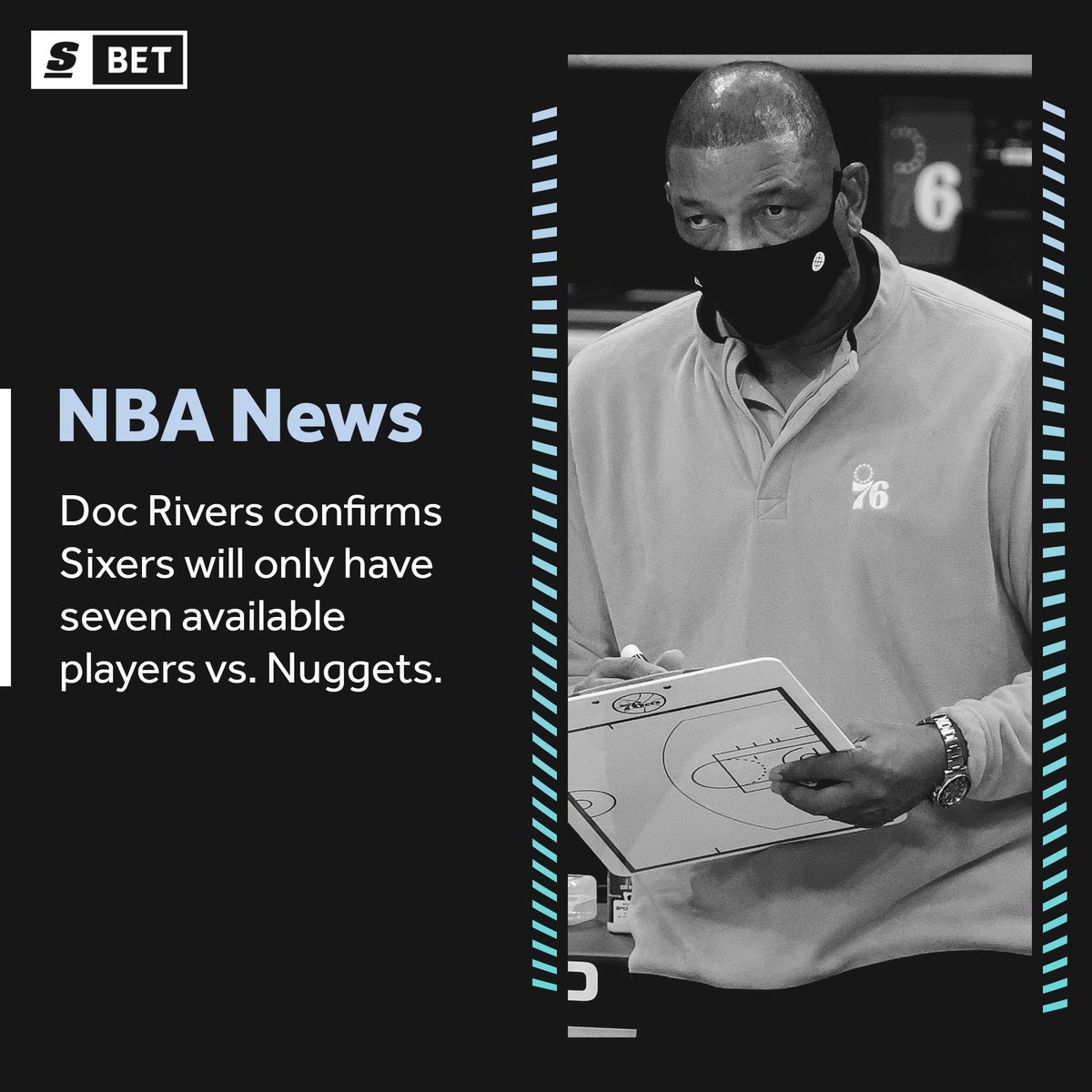 theScore's tweet image. The Sixers will be a little shorthanded for this afternoon's game. 😳 

(via @theScoreBet)