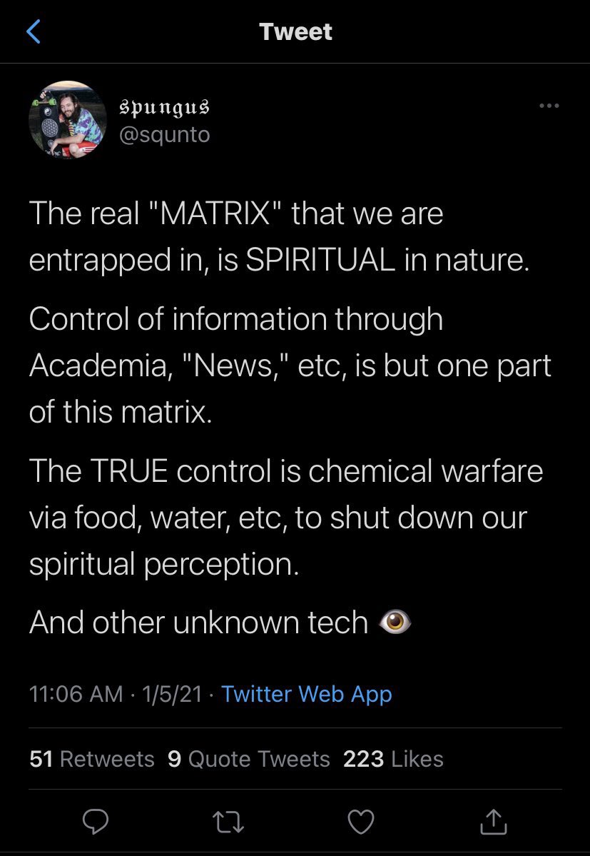 the idea that there is chemical warfare in our food to shut down our spiritual perception is silly, based in nothing, and unrealistic. it is true though that there are chemicals in our food that fundamentally alter our brains, bodies, & hormones in ways we don’t fully know yet
