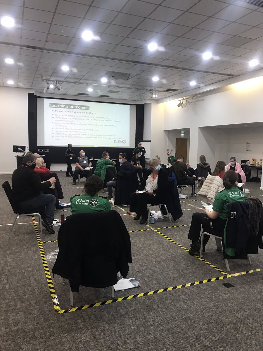 marksquires6's tweet photo. Visited the Manchester St John Ambulance vaccine training venue and the supporting Stockport SJA logistics hub. The passion and professionalism that I saw from our staff and volunteers who are excited and enthusiastic about supporting the NHS to deliver vacations is inspiring !! https://t.co/YVhiJ804Zj