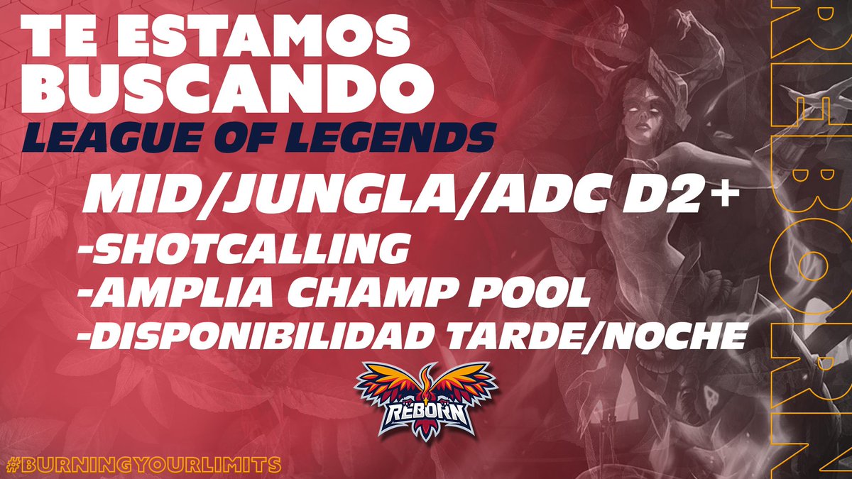 Reborn Esports (@reborn_esp) on Twitter photo 🎮 ABRIMOS TRYOUTS 🎮
👉¿Eres un crack del League of Legends?
👉 ¿Quieres competir en un equipo top del amateur?
⚔️ Buscamos posiciones de MID, ADC y JUNGLA
Rellena el formulario⬇️
docs.google.com/forms/d/e/1FAI…
O manda un MD a nuestro manager <a href="/ShahinXXI/">Victor R B Muela 🔻</a> de LoL 🎮 ABRIMOS TRYOUTS 🎮
👉¿Eres un crack del League of Legends?
👉 ¿Quieres competir en un equipo top del amateur?
⚔️ Buscamos posiciones de MID, ADC y JUNGLA
Rellena el formulario⬇️
docs.google.com/forms/d/e/1FAI…
O manda un MD a nuestro manager <a href="/ShahinXXI/">Victor R B Muela 🔻</a> de LoL