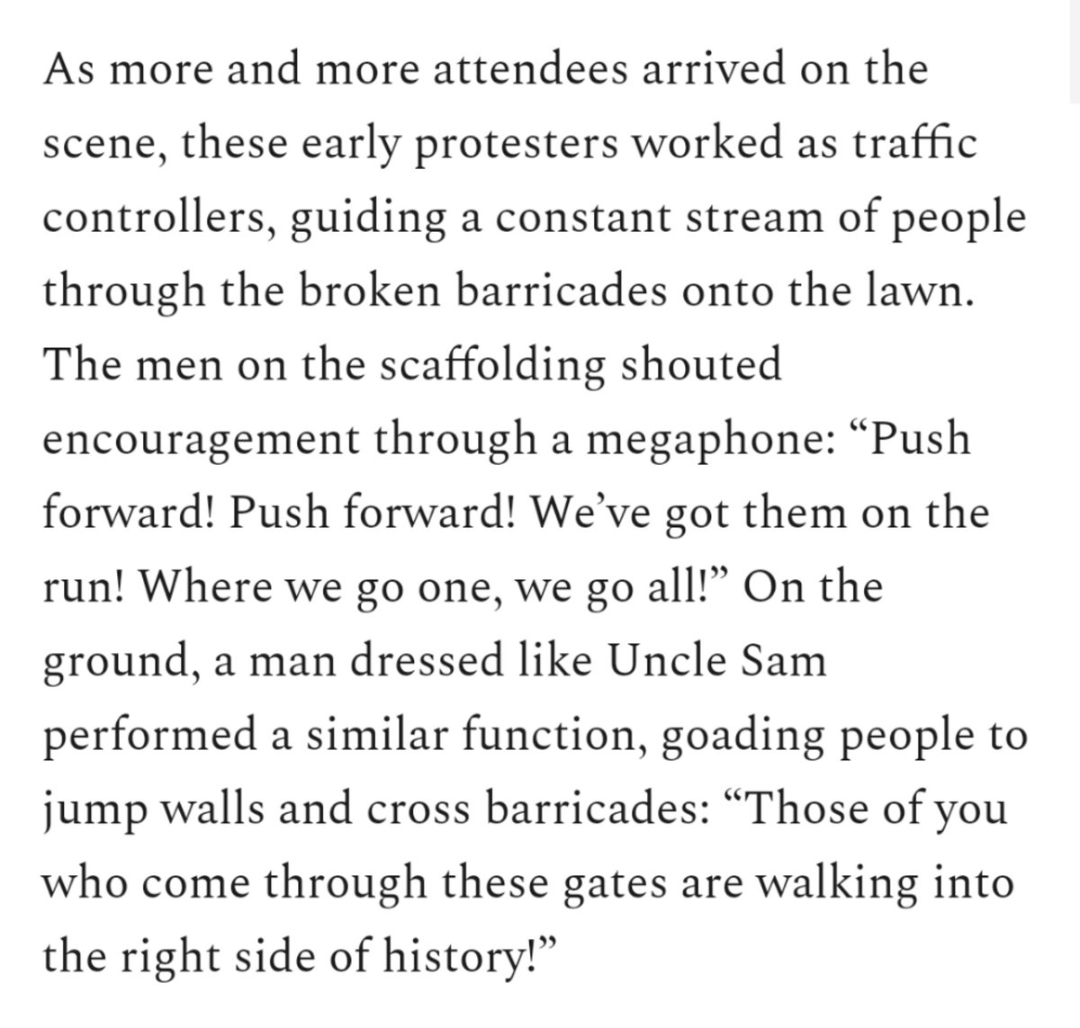 With the added wrinkle of what I wrote about in my coverage, that the most radical ones got down there first and set the agenda for the rest, who wouldn't have hatched such a plan but went along for the ride