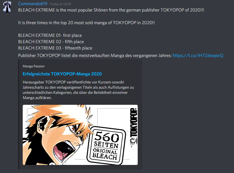 JaymesHanson's tweet photo. Bleach needs to give other Manga a chance once in a while! 
Germany, calm down 😳👦 https://t.co/gC9tkAjW0v