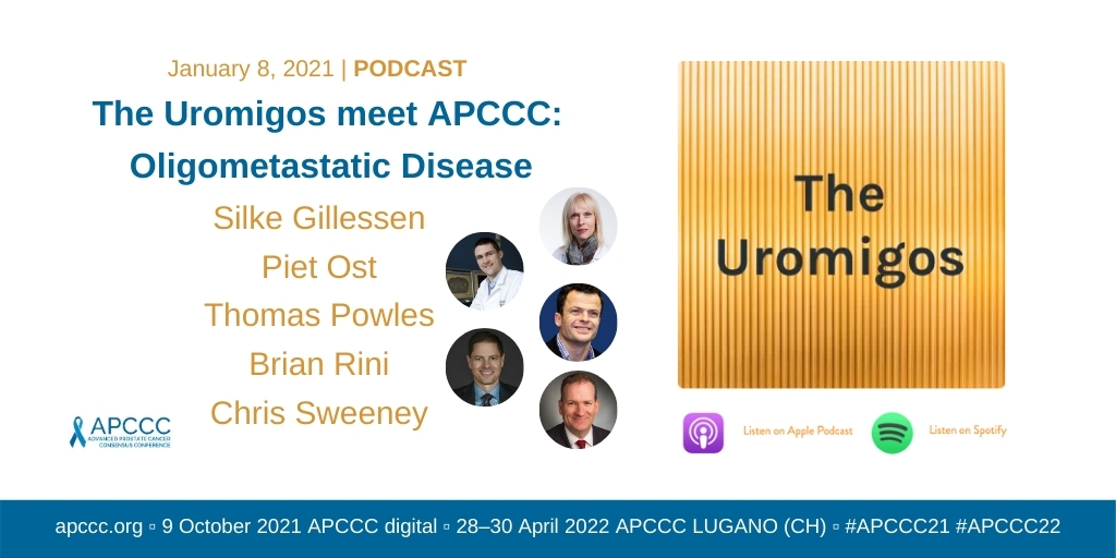 [Thread 1 of 3] Happy to be part in a series of podcasts on key controversies in #prostatecancer hosted by @uromigos @tompowles1 and @brian_rini Episode 1, Jan 8, Oligometastatic Disease, featuring @piet_ost @ChrisSweens1 @Silke_Gillessen Links & info in following threads👇