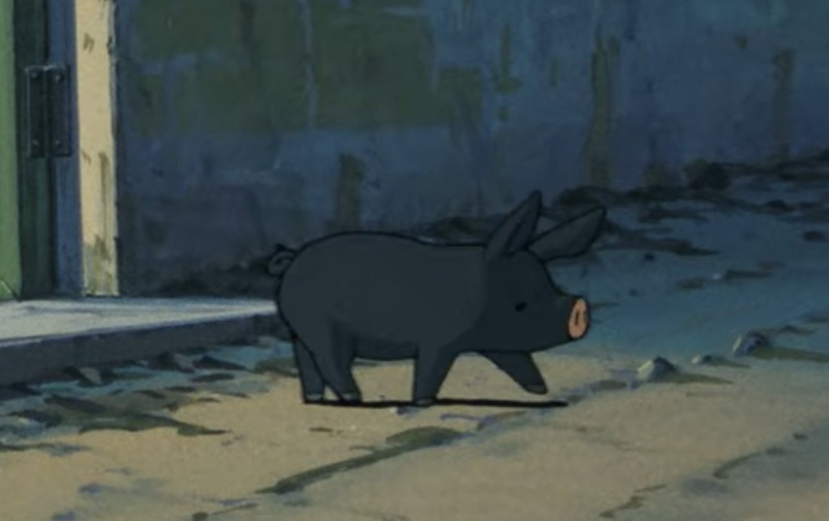 jakehcunningham's tweet photo. Oh lawd he (this little pig from CASTLE IN THE SKY) comin https://t.co/w6MZUIrPpv