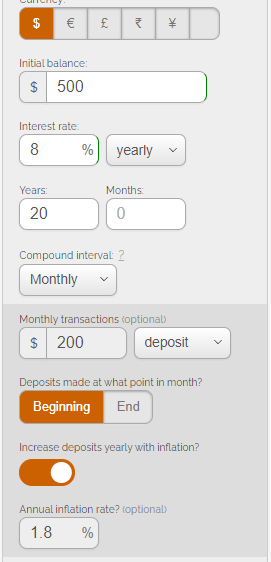 Let's be practical. If you start with $500 on risevest, and you're earning an annually 8% returns Then every other month you invest $200, what would you have in 20 years? Do you know?Here's the result