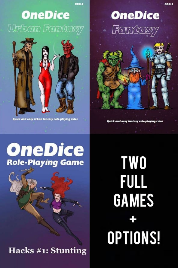 CakebreadWalton's tweet photo. OneDice Fantasy and Urban Fantasy bundle now on sale. Over a third off the price and with 'OneDice Hacks - Stunting' included. #onedice #cakebreadandwalton #tabletoprpgs https://t.co/qelPKekOMj