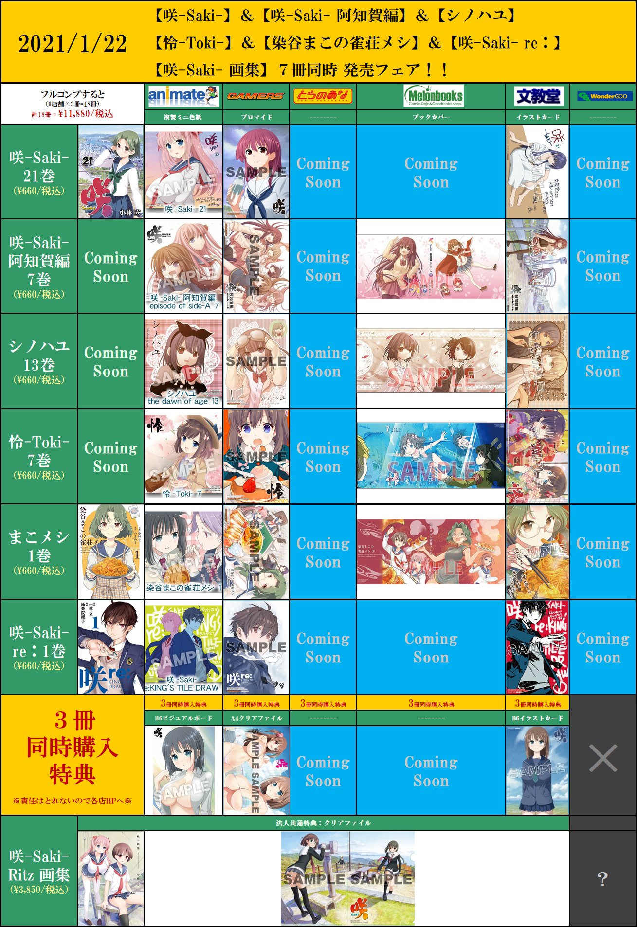 咲-Saki- 21冊セット　特典付き 咲 -Saki- 21 特典付き - メルカリ