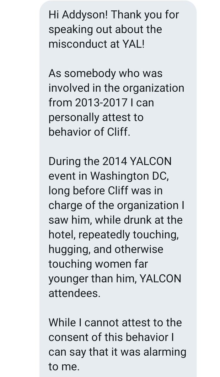 Twitter dm shared with permission  #YALtoo