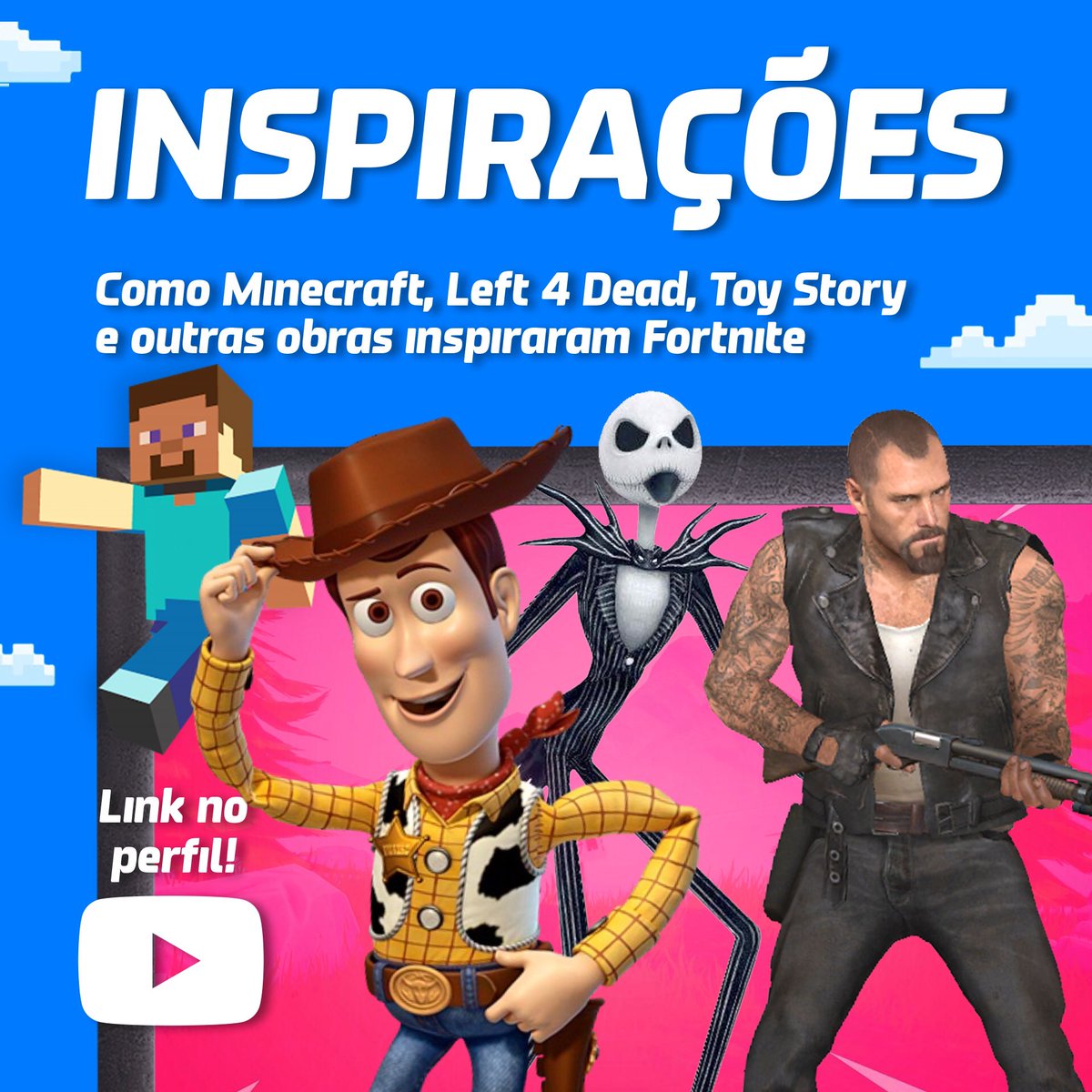ContaeJoga's tweet photo. A arte e jogabilidade de FORTNITE 🧱⛏🔫 foram inspiradas em várias obras de filmes e outros jogos!! Quer saber mais? Link na bio! 🖲

#fortnite #fortnitebrasil #fortnitepc #fortniteps4 #fortnitexbox #skinsfortnite #epicgames #gearsofwar #minecraft #fortniteseason8 #left4dead https://t.co/vZOaouy94y