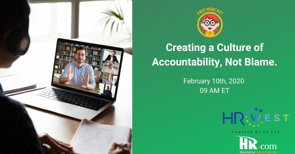 Complimentary HR.com #Webcast with <a href="/NextConceptHR/">Next Concept HR Association</a> on February 10th: Creating a Culture of Accountability, Not Blame. Join us to learn how to implement a communication framework for holding accountability conversations. Register here: okt.to/y4pfqU
