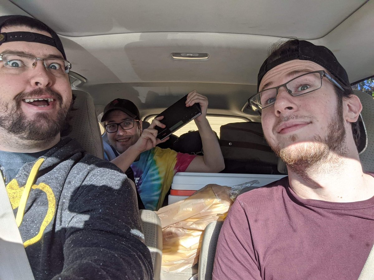 ProgressOfSigns's tweet image. Miss us already? Here's a #tbt shot of 3/4 of us on our way to record instrumentals for #SafeHaven one whole year ago. ⏮ 

Don't worry - we've got some really cool things in the works for 2021, keep your eyes peeled and progress signed! 👀

#signsofprogress #poppunk