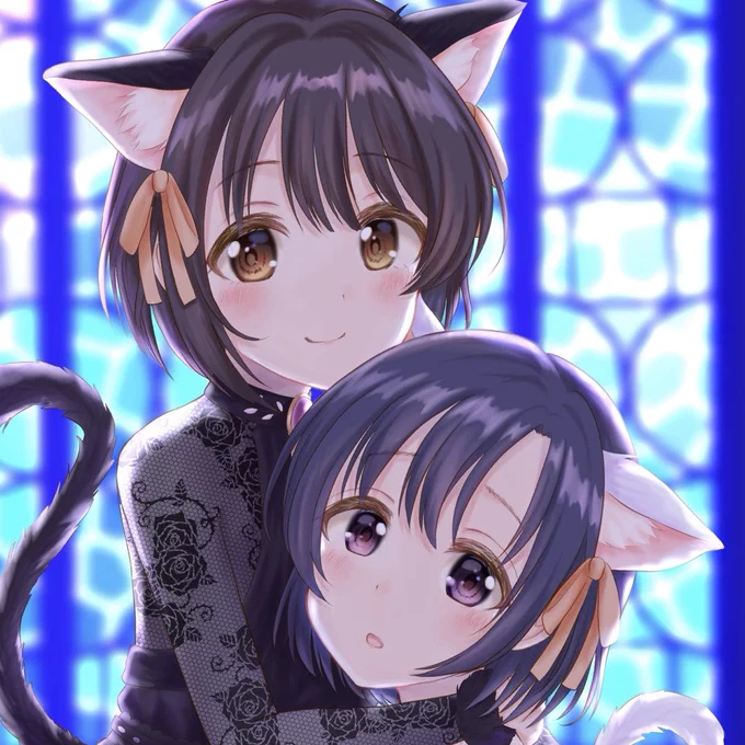 かこほたDay2ご出演おめでとうございます?茄子さんの幸運の使い魔衣装を色違いでほたるちゃんにも着てもらいました☺️
#鷹富士茄子 #白菊ほたる #デレマス 
#シンデレラHNYday2 