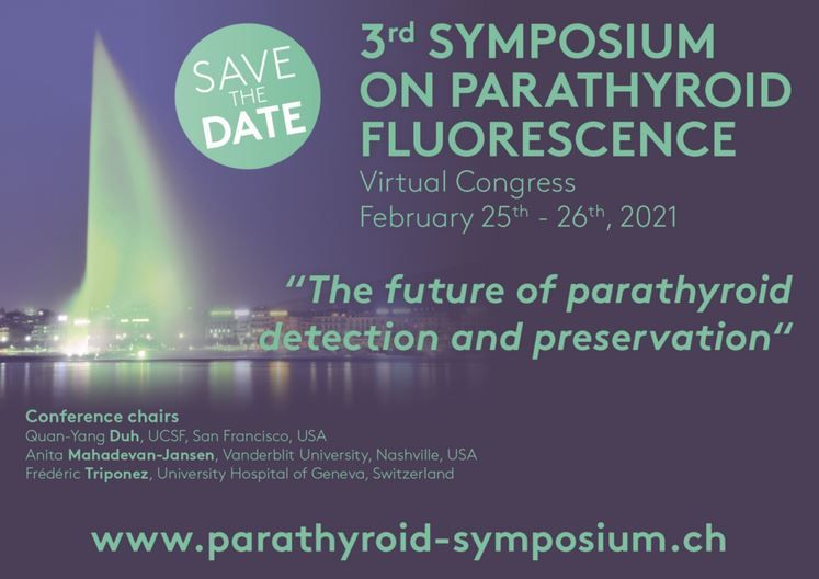 iss_sic's tweet photo. SAVE THE DATE "The future of parathyroid detection and preservation" ๐ 3rd Symposium on Parathyroid Fluorescence
๐ป Virtual Congress
๐ 25 - 26 February 2021
Announced on IAES-Endocrine-Surgeons https://t.co/2pVNLXzkEv
#EndocrineSurgeons #IlooklikeaSurgeon #IAESSurgery https://t.co/bZevsqzXHw