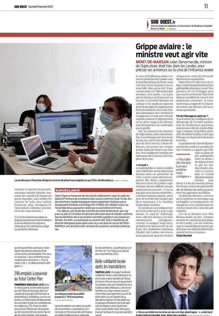 Immersion au centre régional de pharmacovigilance (CRPV) de Bordeaux en charge de la surveillance des #vaccins 💉 contre la #Covid19 🦠 pour <a href="/Reseau_CRPV/">Compte officiel du Réseau FR des CRPV</a> avec le Pr Pariente.
