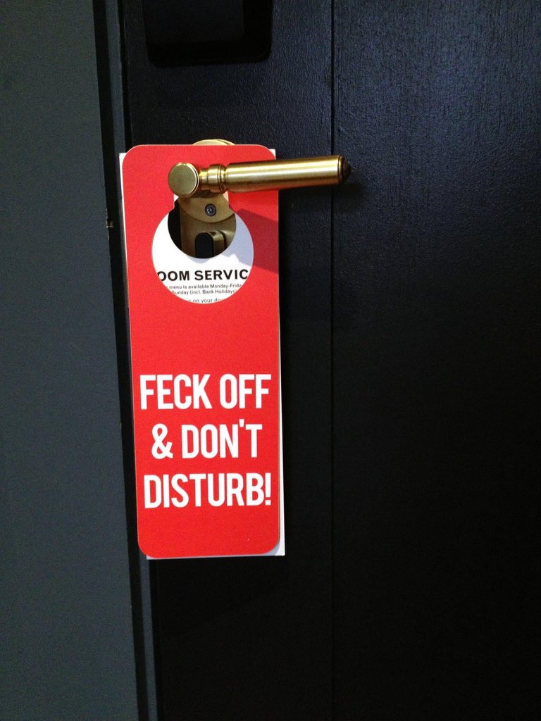 We stayed at the best hotel in Dublin. It was called The Dean and it's do not disturb sign game was next level. We ate breakfast in the rooftop restaurant the next morning before catching a train to Belfast.