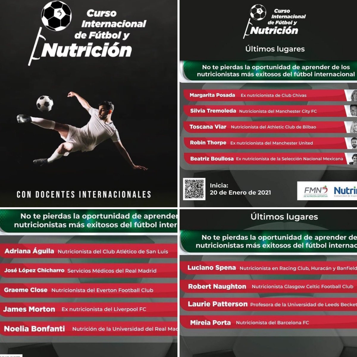 ❗️ATENCIÓN quedan sólo 10 días para empezar📝 el súper curso de nutrición y fútbol ⚽️ con un equipo 🔝. Aprovecha el 2021 para formarte con los mejores profesionales ⚽️ 
+ info 👀👇<a href="/FMNDmx/">FMND</a> <a href="/beaboullosa/">Beatriz Boullosa</a> <a href="/margaritaposada/">Margarita Posada</a> 
Un lujo formar parte de este equipazo 😍 #nutriciónyfútbol