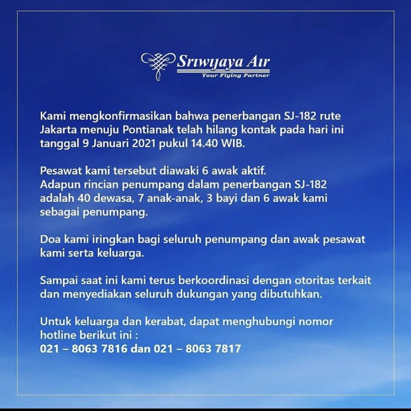 orang2 baik bantu sebar ini yuk, bermanfaat

ada no kontak darurat juga...

<a href="/SriwijayaAir/">Sriwijaya Air</a>